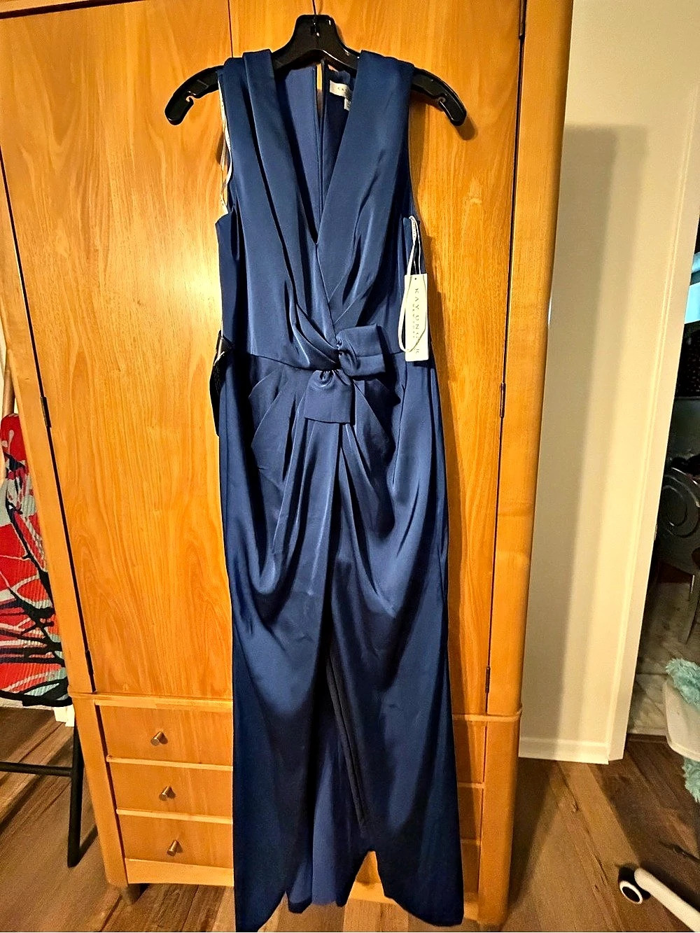Kay Unger Wide Leg Jumpsuit in Blue